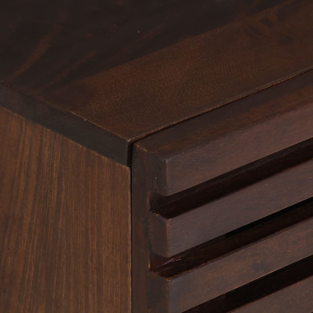 Mesita de noche de madera maciza de mango 40x34x46 cm - Imagen 6