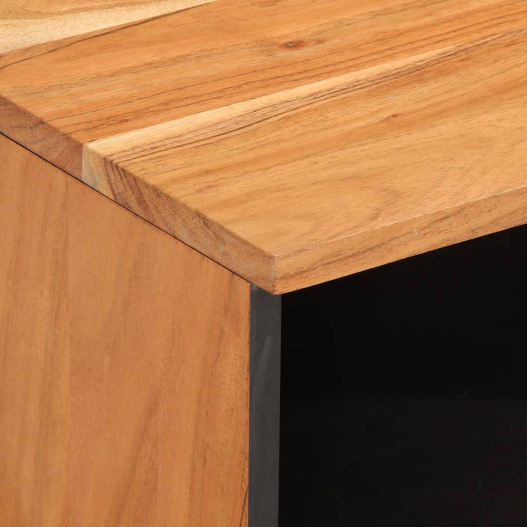 Mesita de noche de madera maciza de acacia 40x34x46 cm - Imagen 6