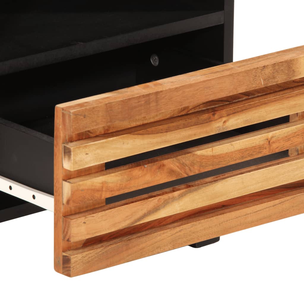 Mesita de noche de madera maciza de acacia 40x34x46 cm - Imagen 7