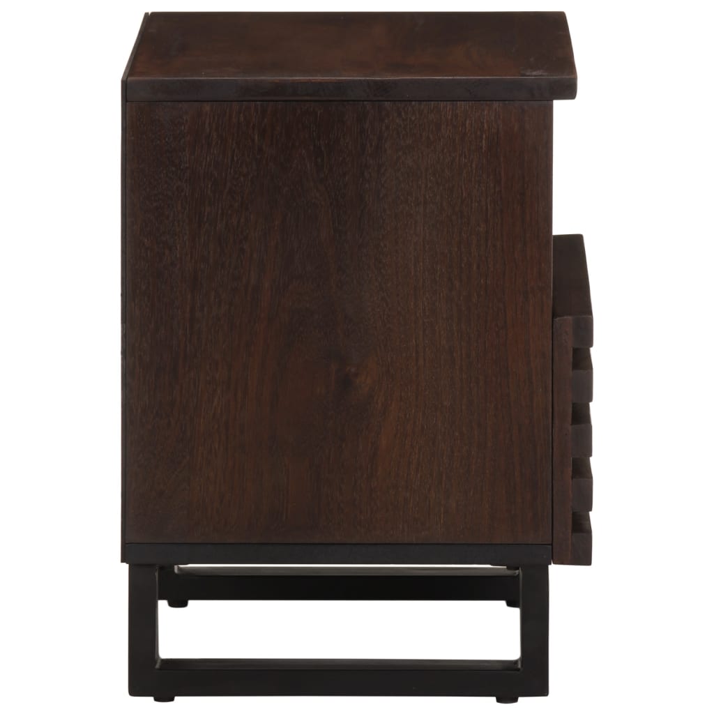 Mesita de noche de madera maciza de mango 40x34x46 cm - Imagen 4