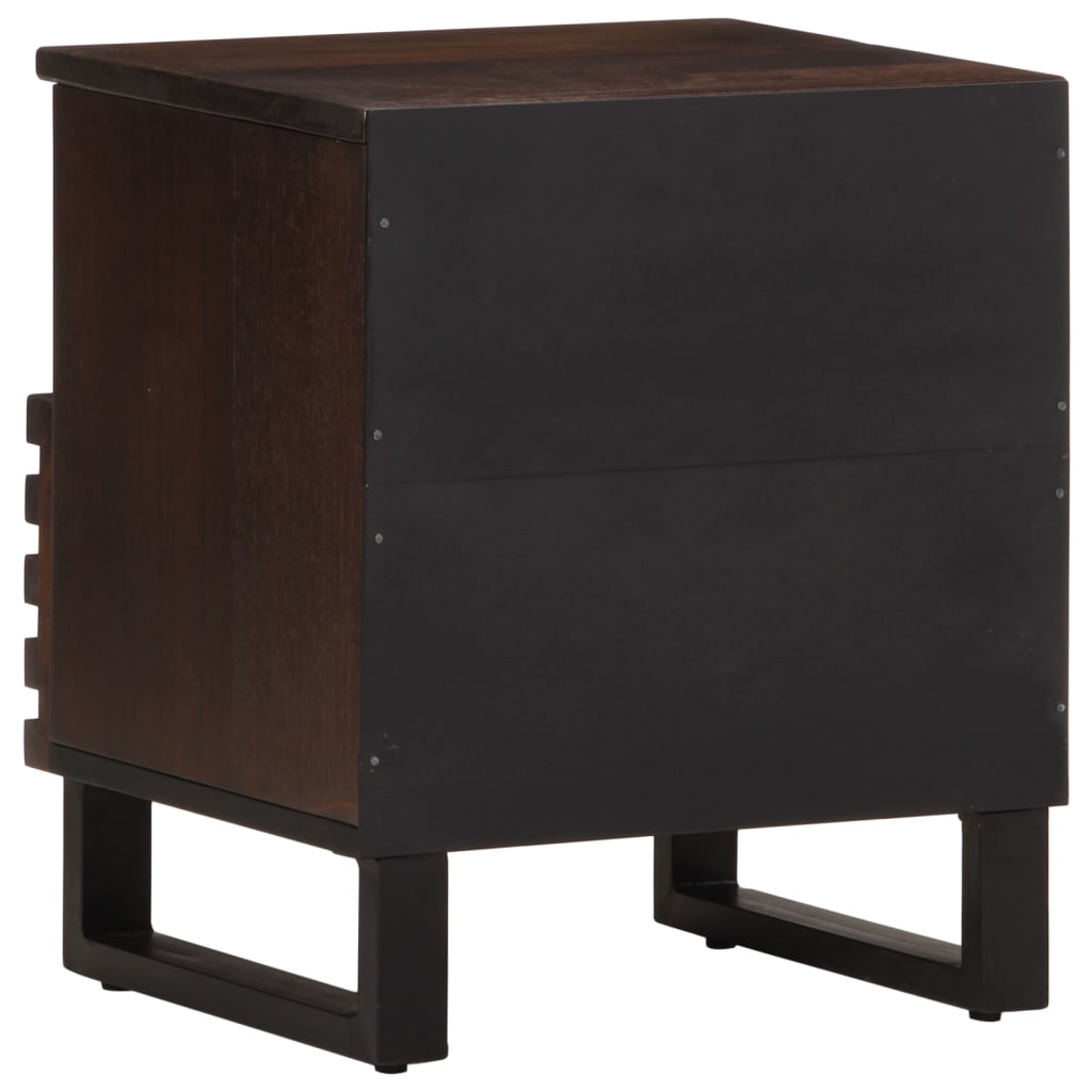 Mesita de noche de madera maciza de mango 40x34x46 cm - Imagen 5