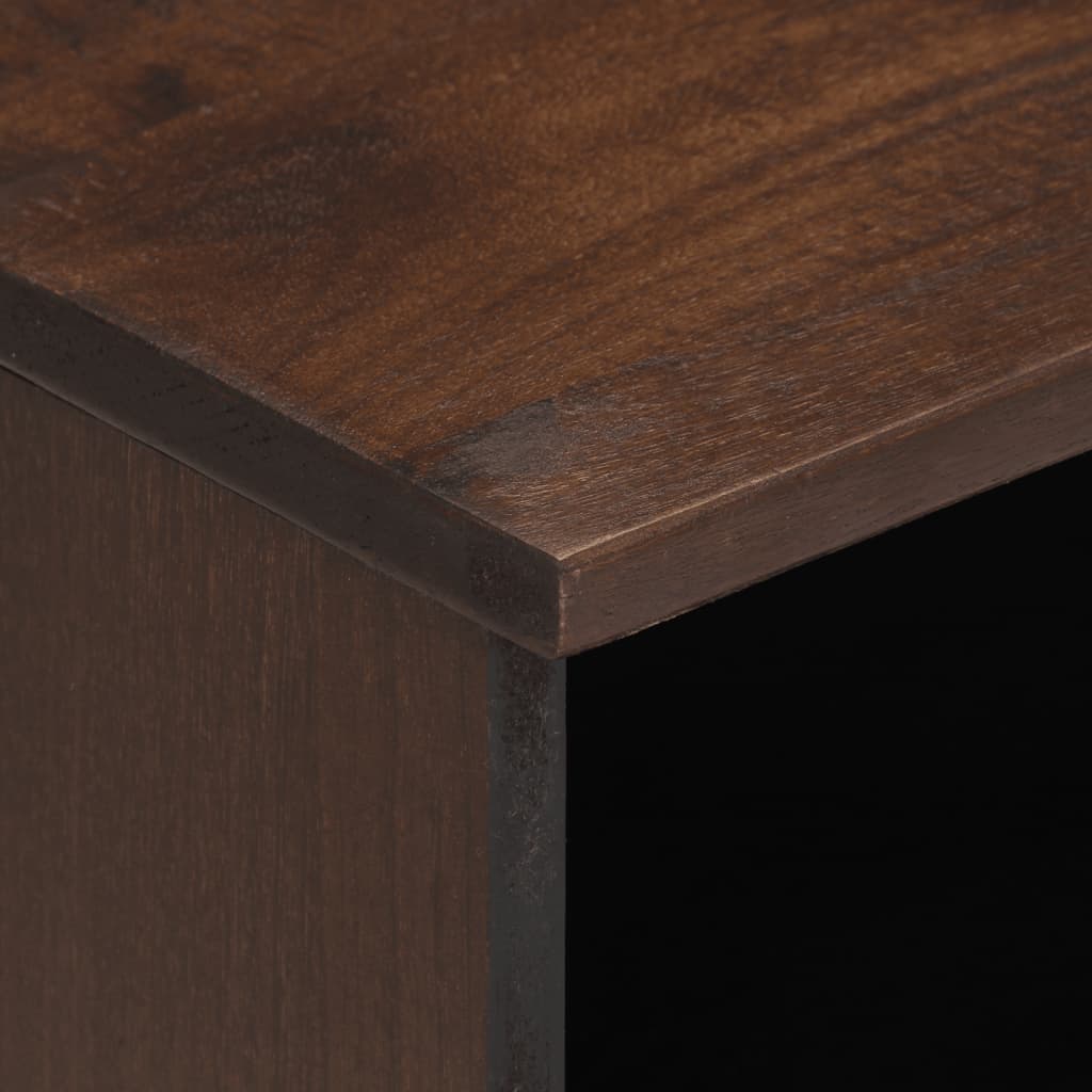 Mesita de noche de madera maciza de mango 40x34x46 cm - Imagen 6