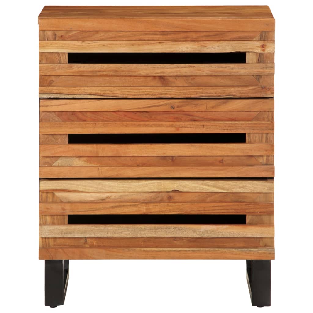 Mesita de noche madera maciza de acacia 50x34x62 cm - Imagen 2