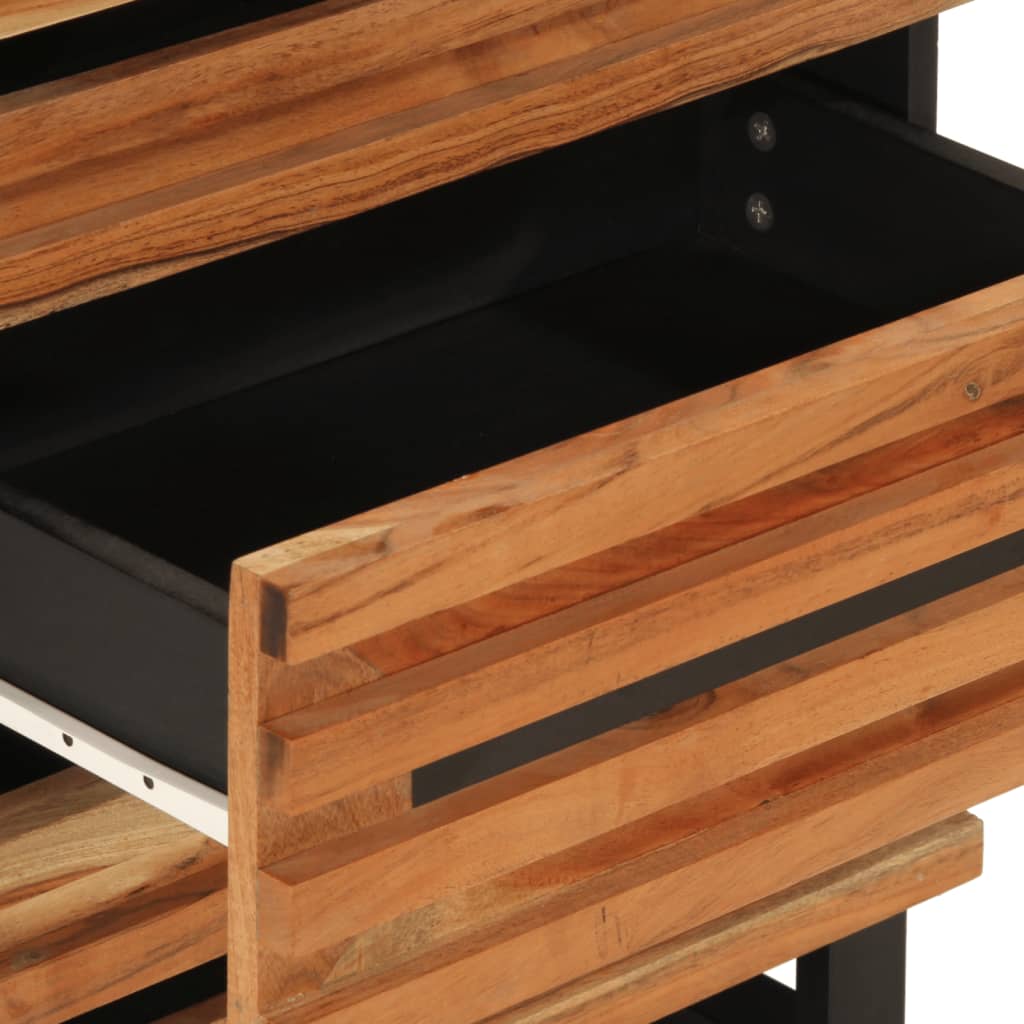 Mesita de noche madera maciza de acacia 50x34x62 cm - Imagen 8