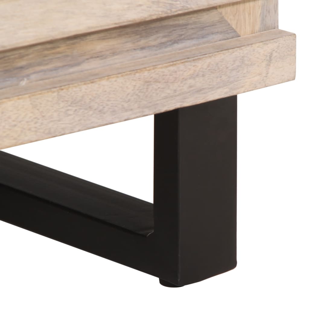 Mesita de noche madera maciza de mango 50x34x62 cm - Imagen 9