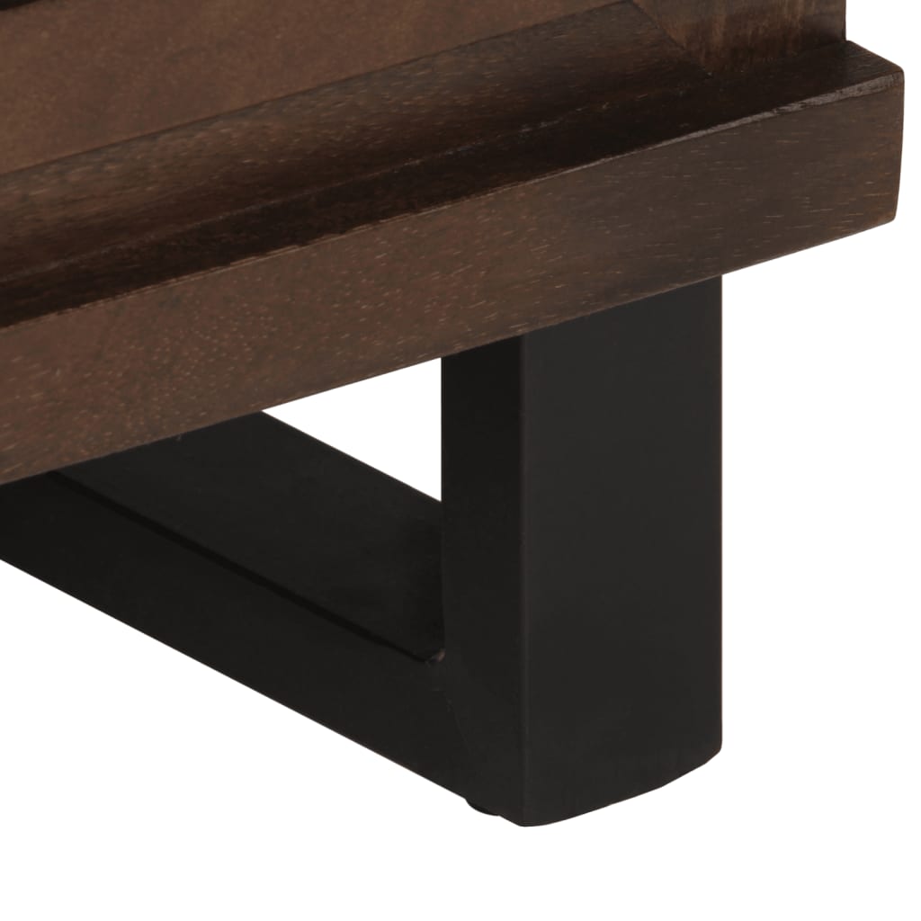 Mesita de noche madera maciza de mango 50x34x62 cm - Imagen 9