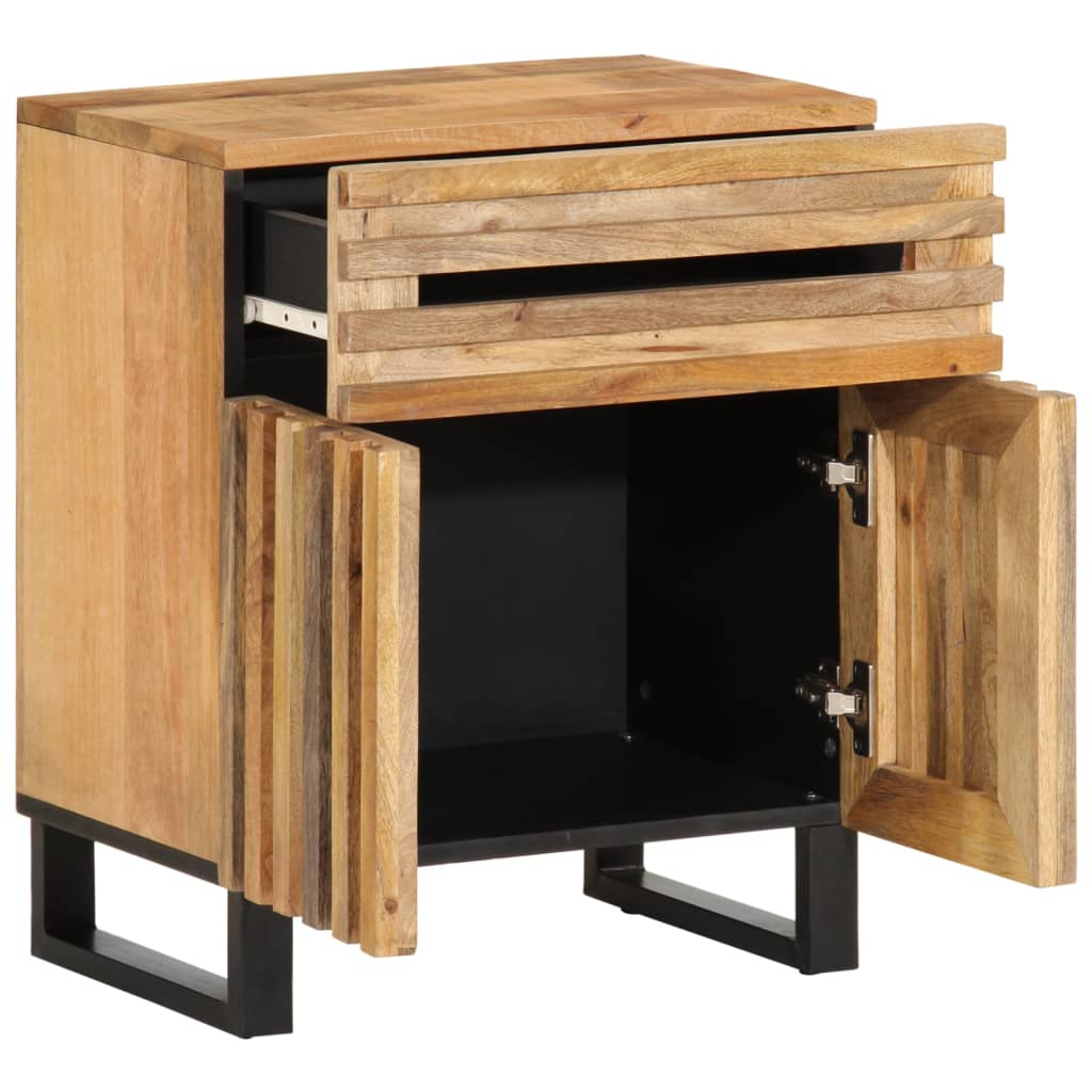 Mesita de noche madera maciza de acacia 50x34x60 cm - Imagen 5