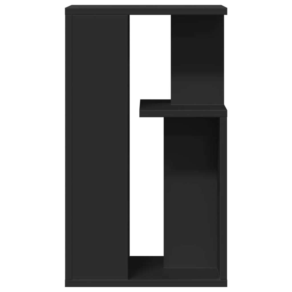 Mesa auxiliar madera de ingeniería negro 35x35x60 cm - Imagen 5