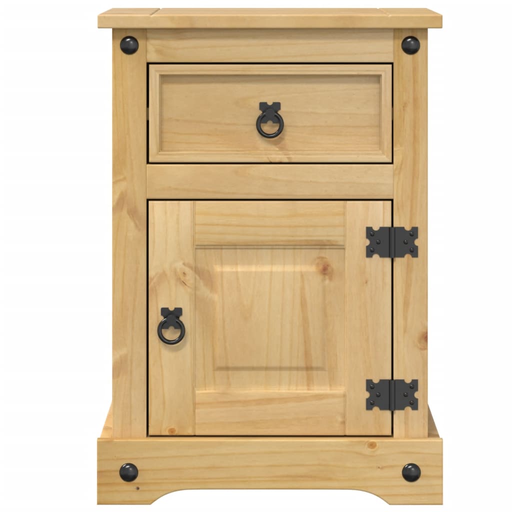 Mesita de noche Corona madera maciza de pino 45x35x64 cm - Imagen 4