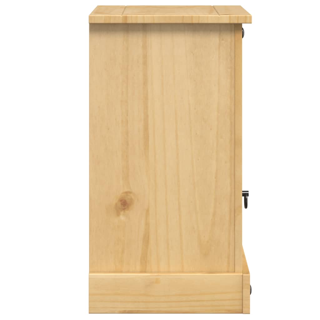 Mesita de noche Corona madera maciza de pino 45x35x64 cm - Imagen 5