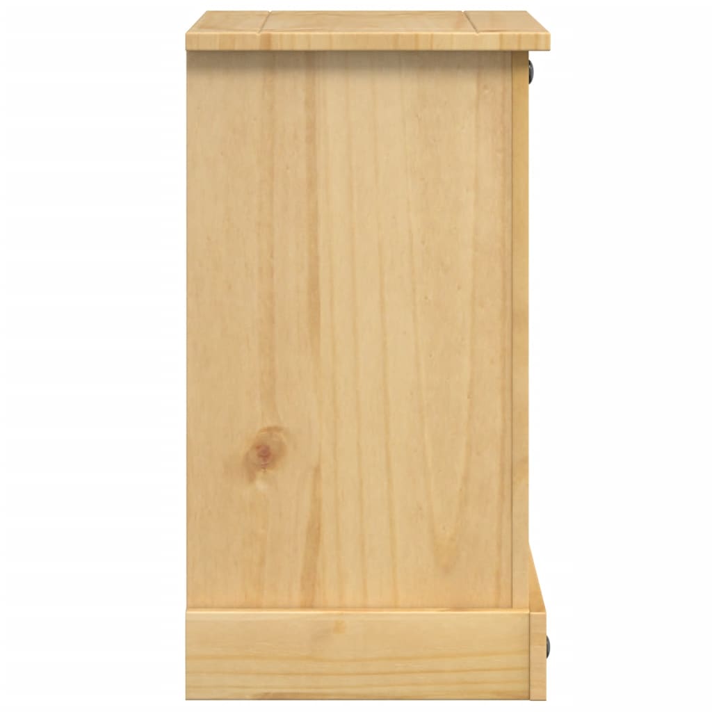 Mesita de noche Corona madera maciza de pino 45x35x64 cm - Imagen 5