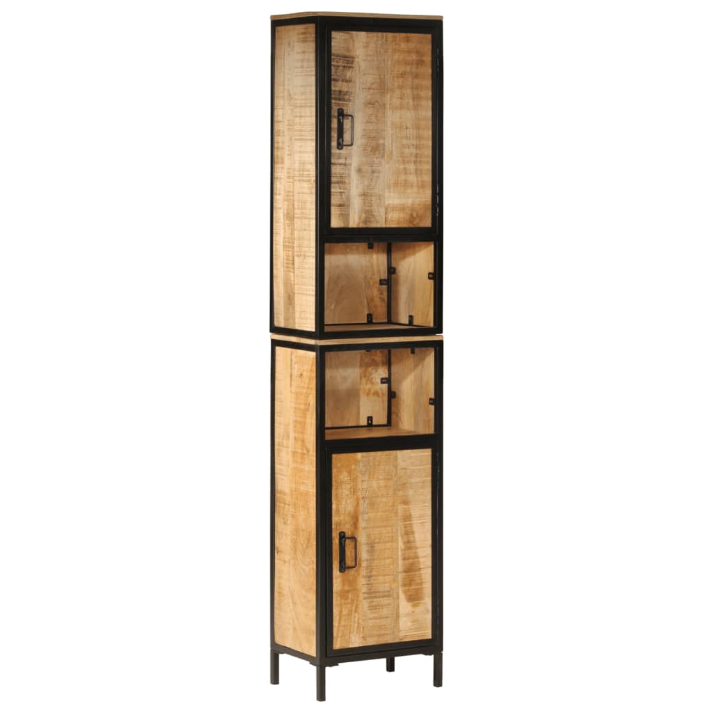 Mueble de baño hierro y madera maciza de mango 40x27x180 cm - Imagen 11
