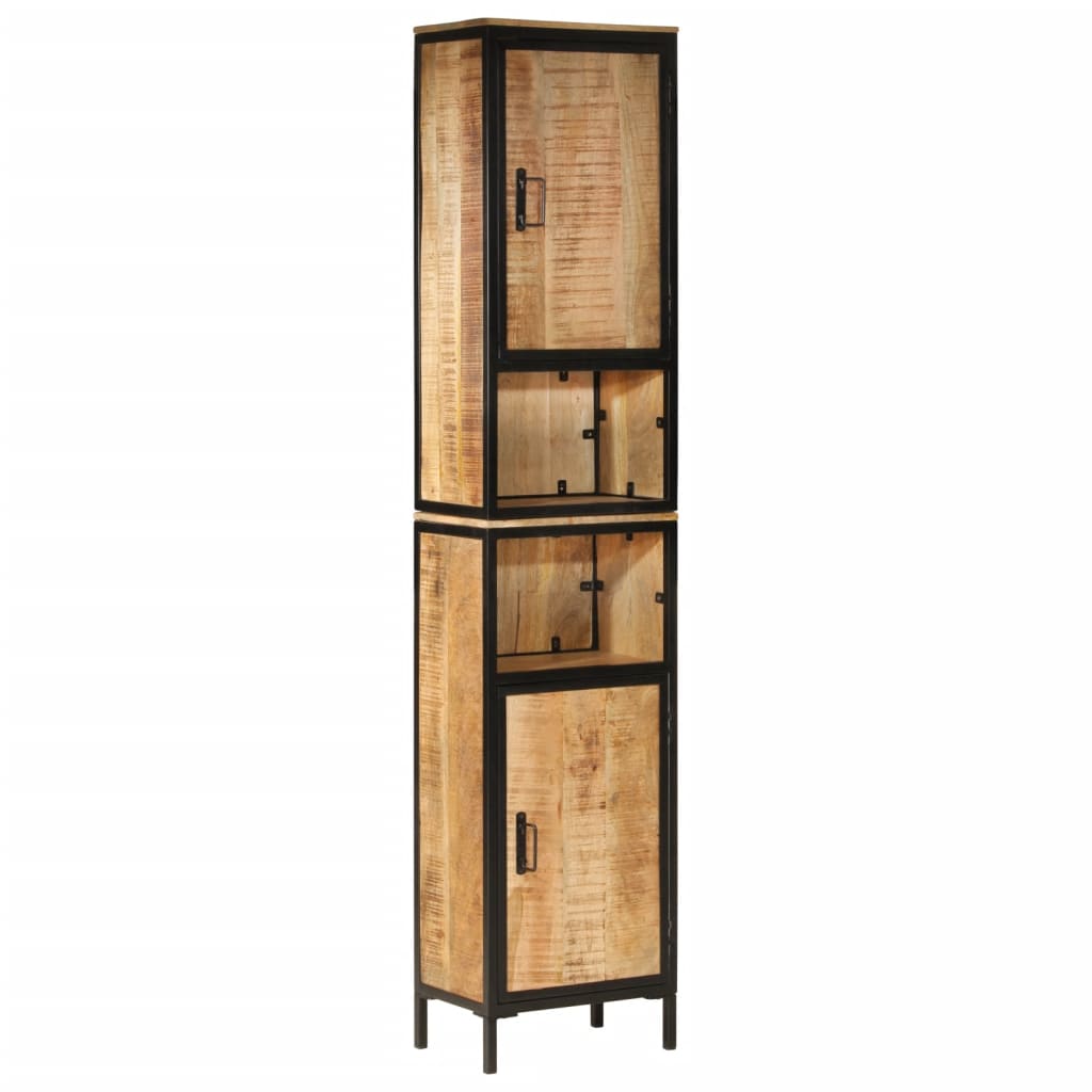 Mueble de baño hierro y madera maciza de mango 40x27x180 cm - Imagen 12