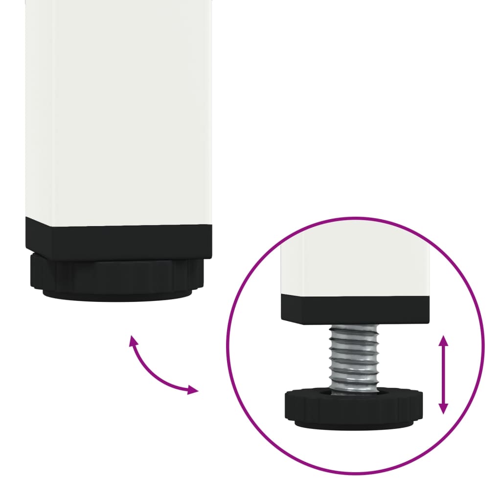 Mesita de noche de acero blanco 36x39x50,5 cm - Imagen 10