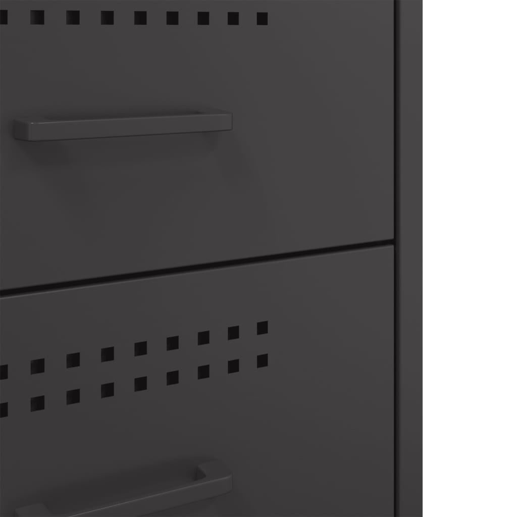 Mesita de noche acero negro 36x39x68 cm - Imagen 11