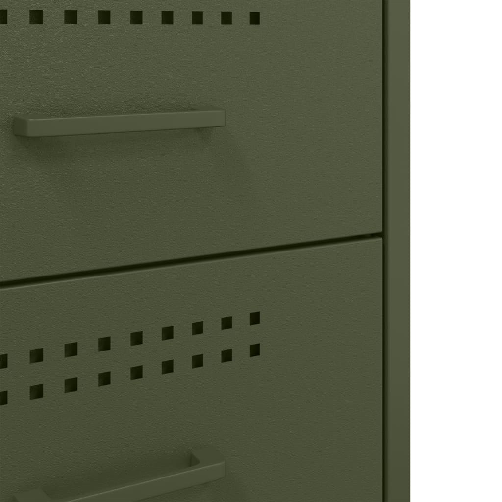 Mesita de noche acero verde oliva 36x39x68 cm - Imagen 11