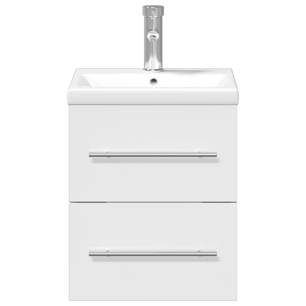 Mueble de baño con lavabo integrado blanco brillo - Imagen 4