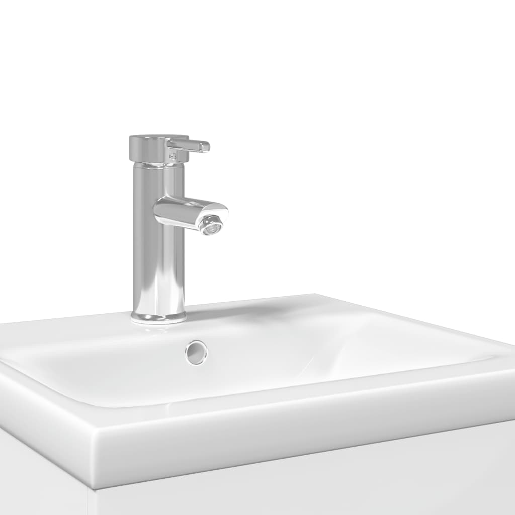 Mueble de baño con lavabo integrado blanco brillo - Imagen 8