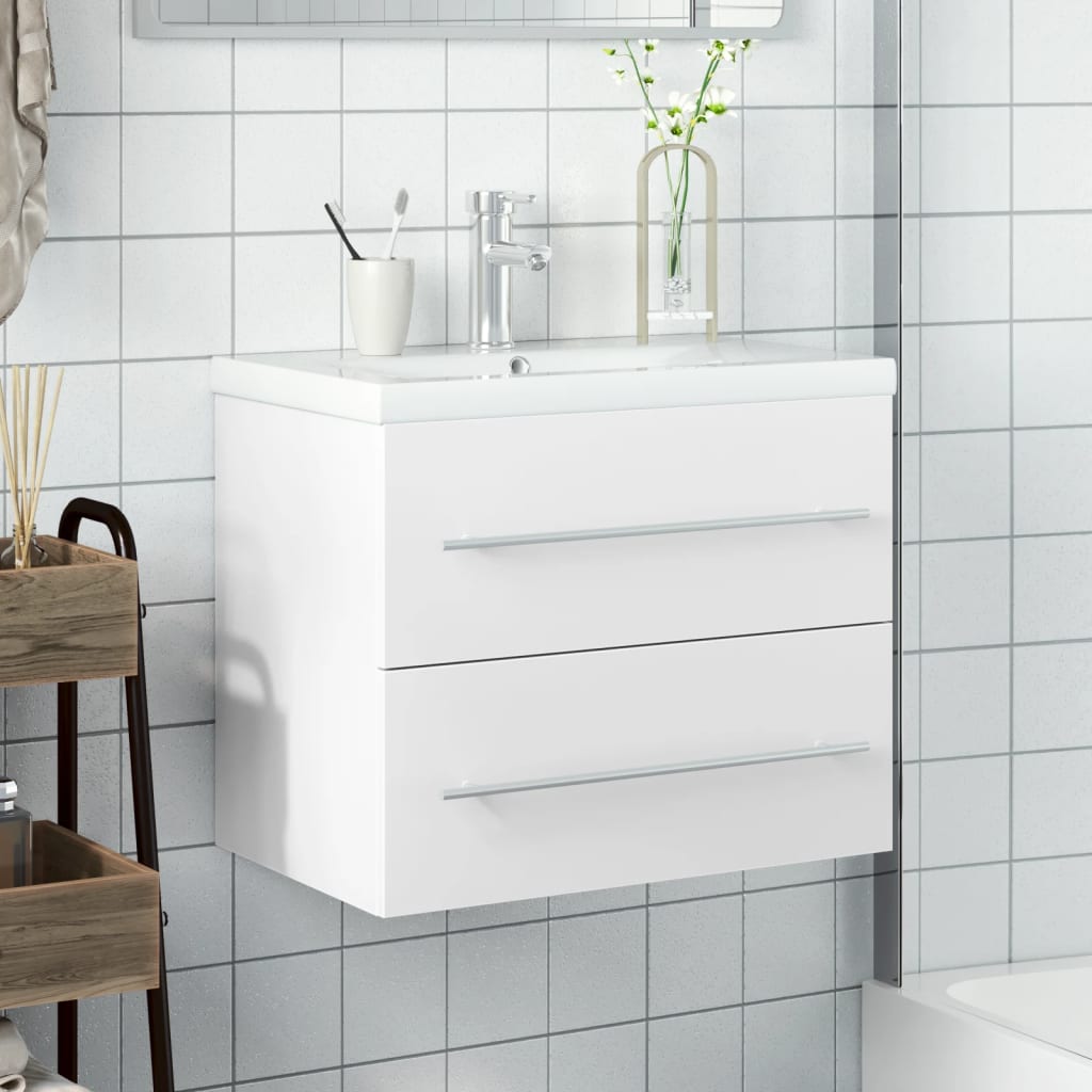 Mueble de baño con lavabo integrado blanco - Imagen 3