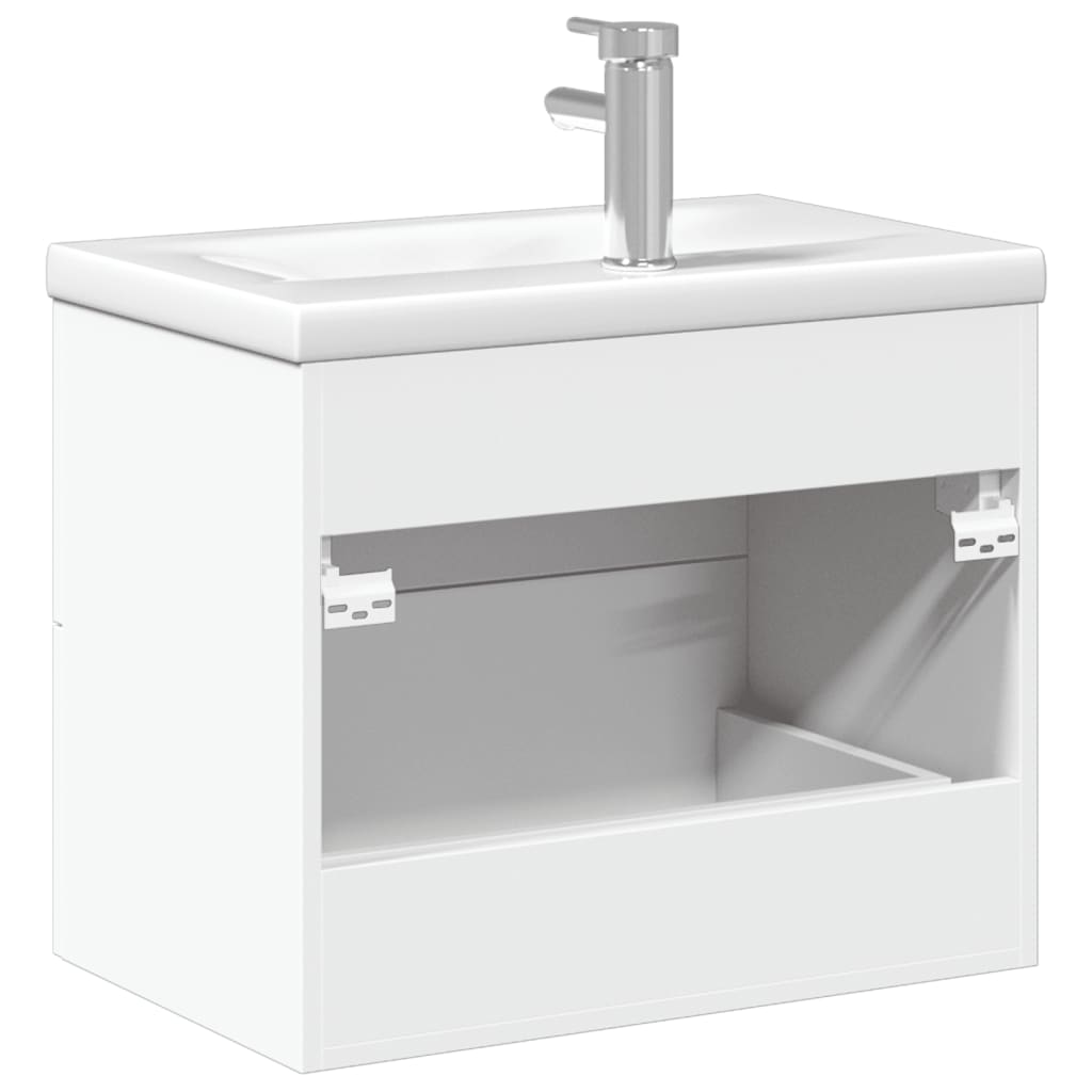 Mueble de baño con lavabo integrado blanco - Imagen 7