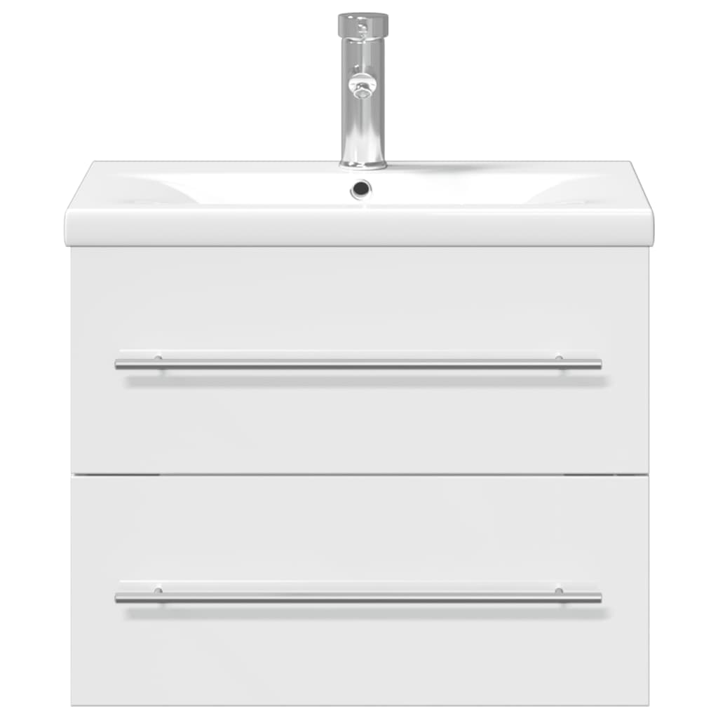 Mueble de baño con lavabo integrado blanco brillo - Imagen 4