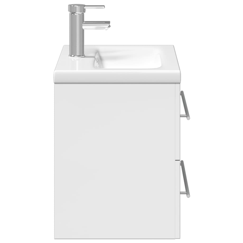 Mueble de baño con lavabo integrado blanco brillo - Imagen 6