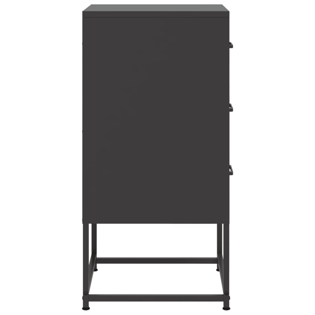 Mesita de noche acero negra 36x39x78 cm - Imagen 7