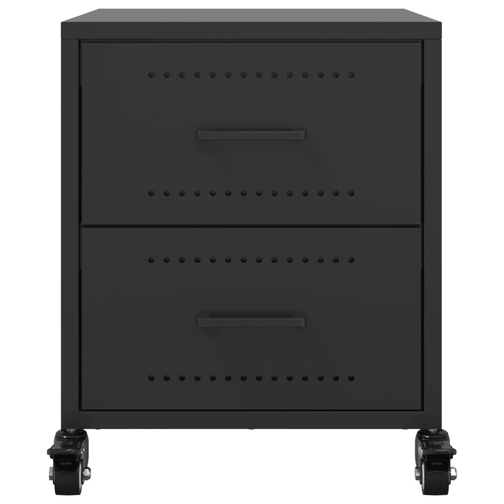 Mesita de noche acero negra 36x39x43,5 cm - Imagen 6