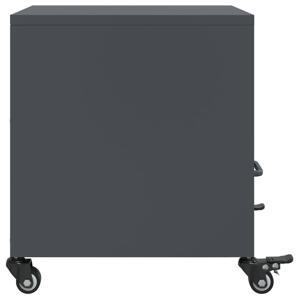 Mesita de noche acero gris antracita 36x39x43,5 cm - Imagen 7