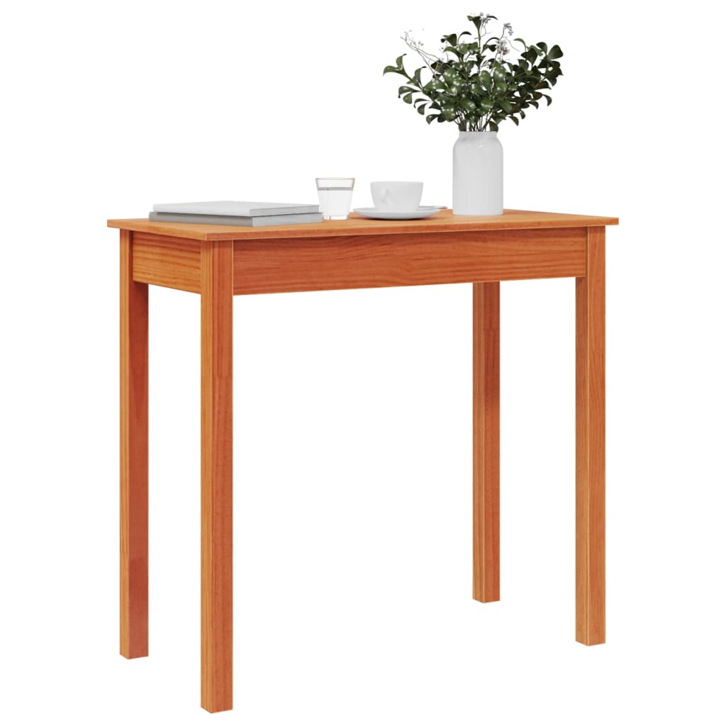 Mesa consola de madera maciza de pino marrón cera 80x40x75 cm - Imagen 4