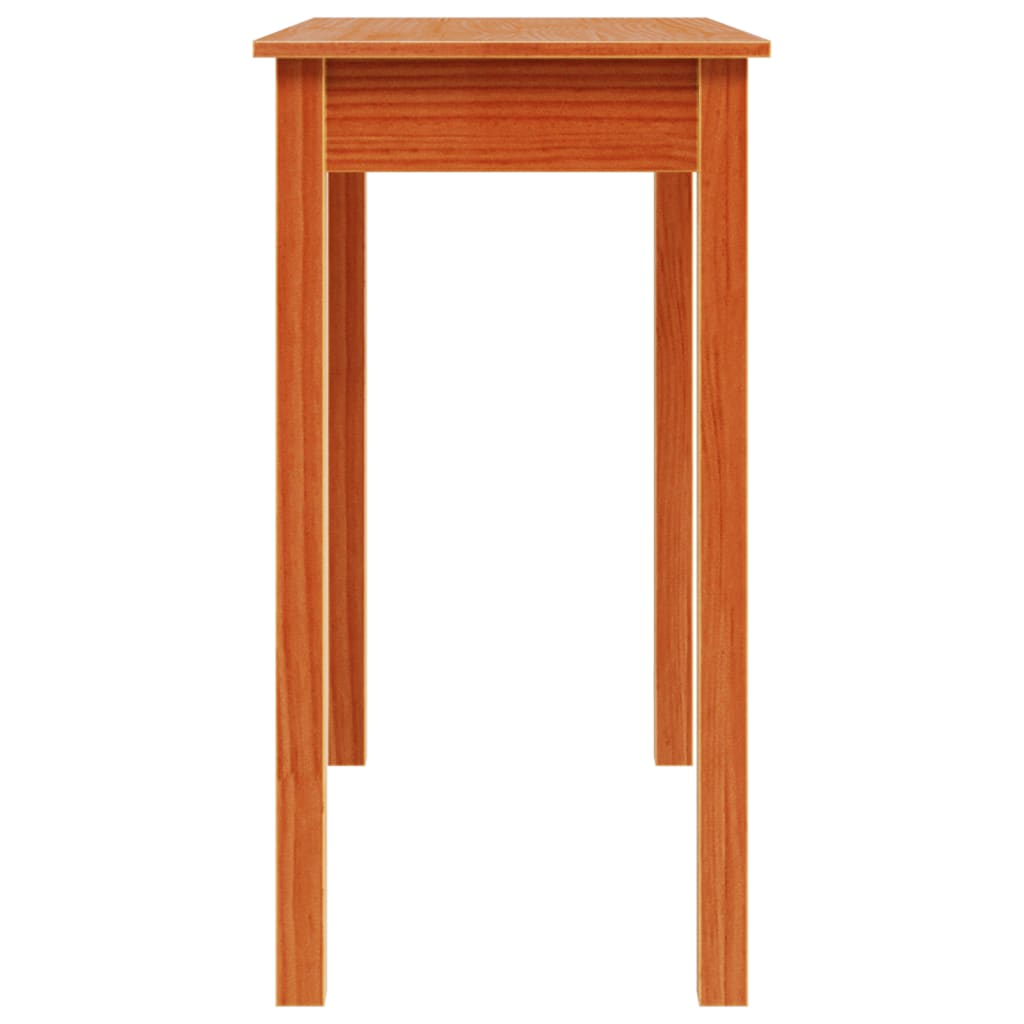 Mesa consola de madera maciza de pino marrón cera 80x40x75 cm - Imagen 6