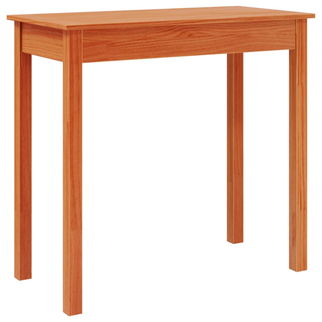 Mesa consola de madera maciza de pino marrón cera 80x40x75 cm - Imagen 7
