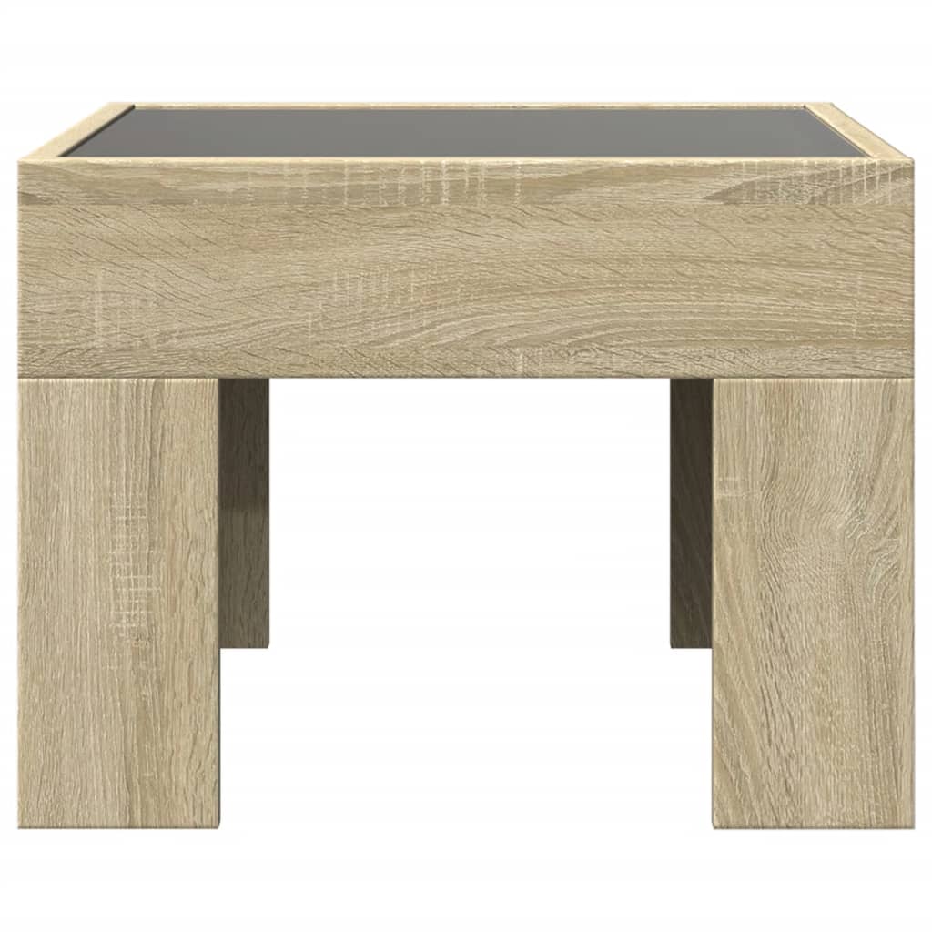 Mesita de noche con Infinity LED roble Sonoma 40x40x30 cm - Imagen 4