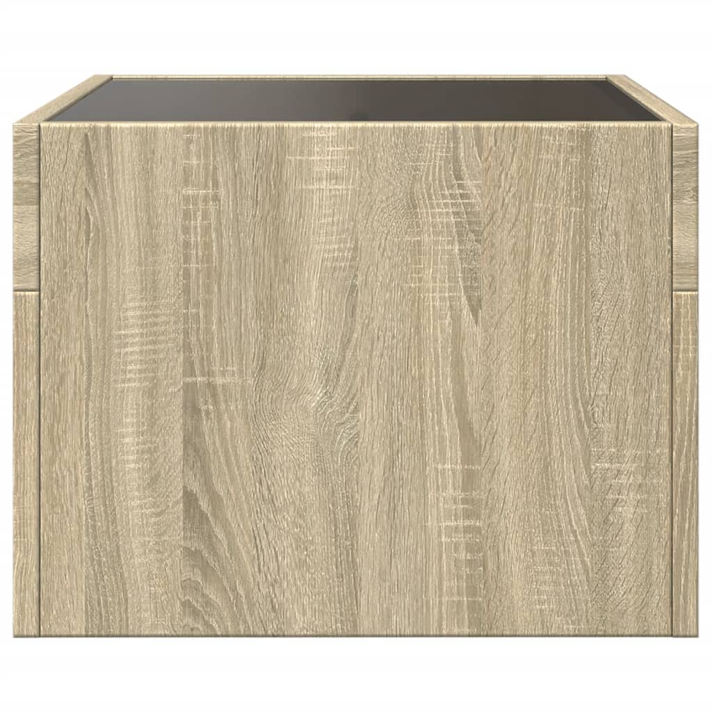 Mesita de noche con Infinity LED roble Sonoma 40x40x30 cm - Imagen 5