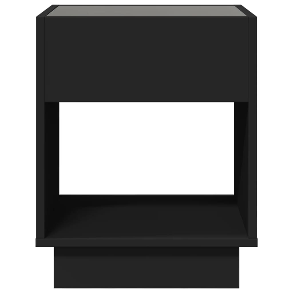 Mesita de noche con Infinity LED negra 40x40x50 cm - Imagen 6
