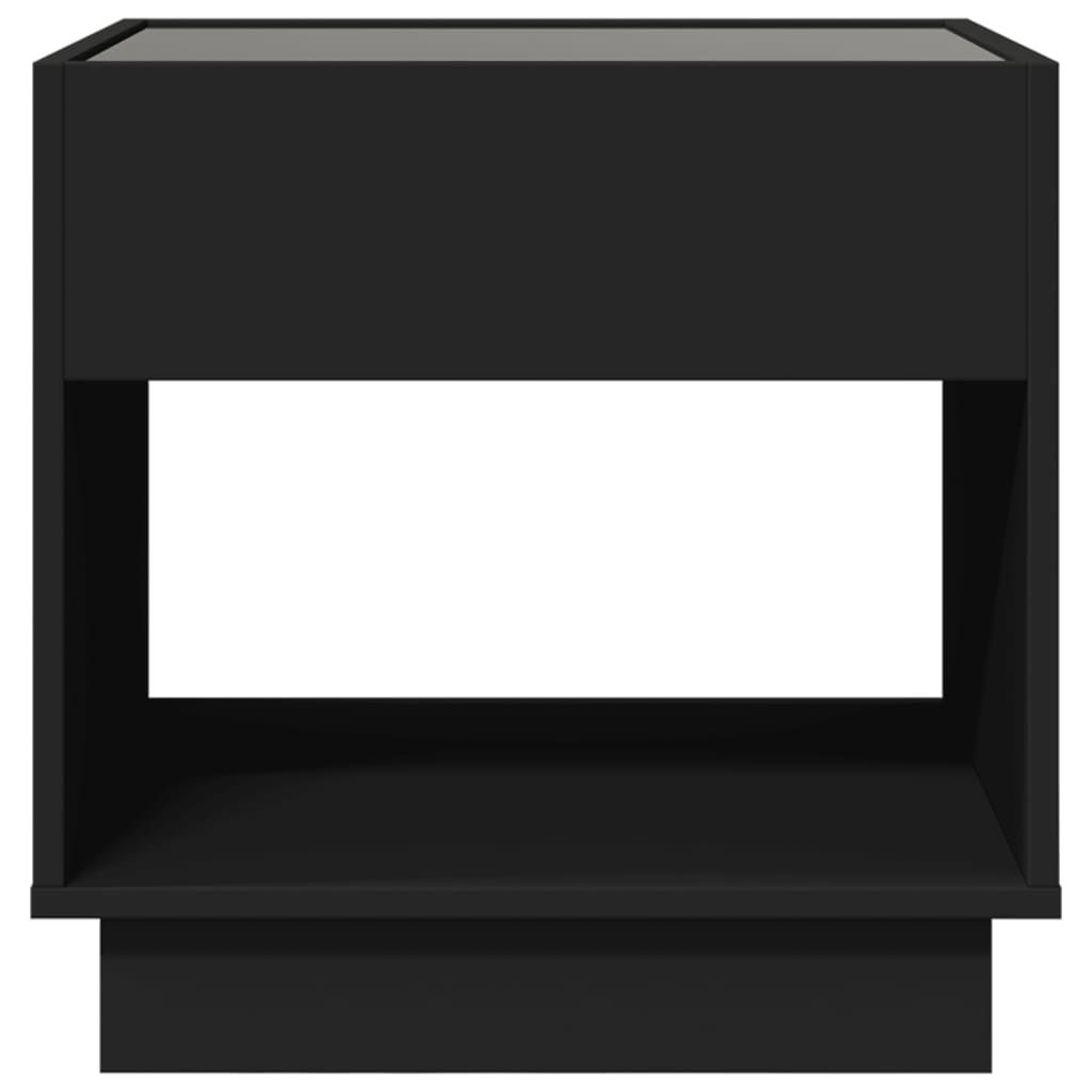 Mesita de noche con Infinity LED negra 50x50x50 cm - Imagen 6