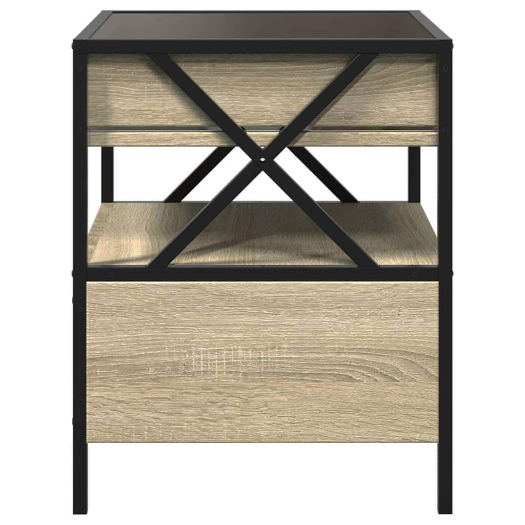 Mesita de noche con Infinity LED roble Sonoma 40x40x51 cm - Imagen 7