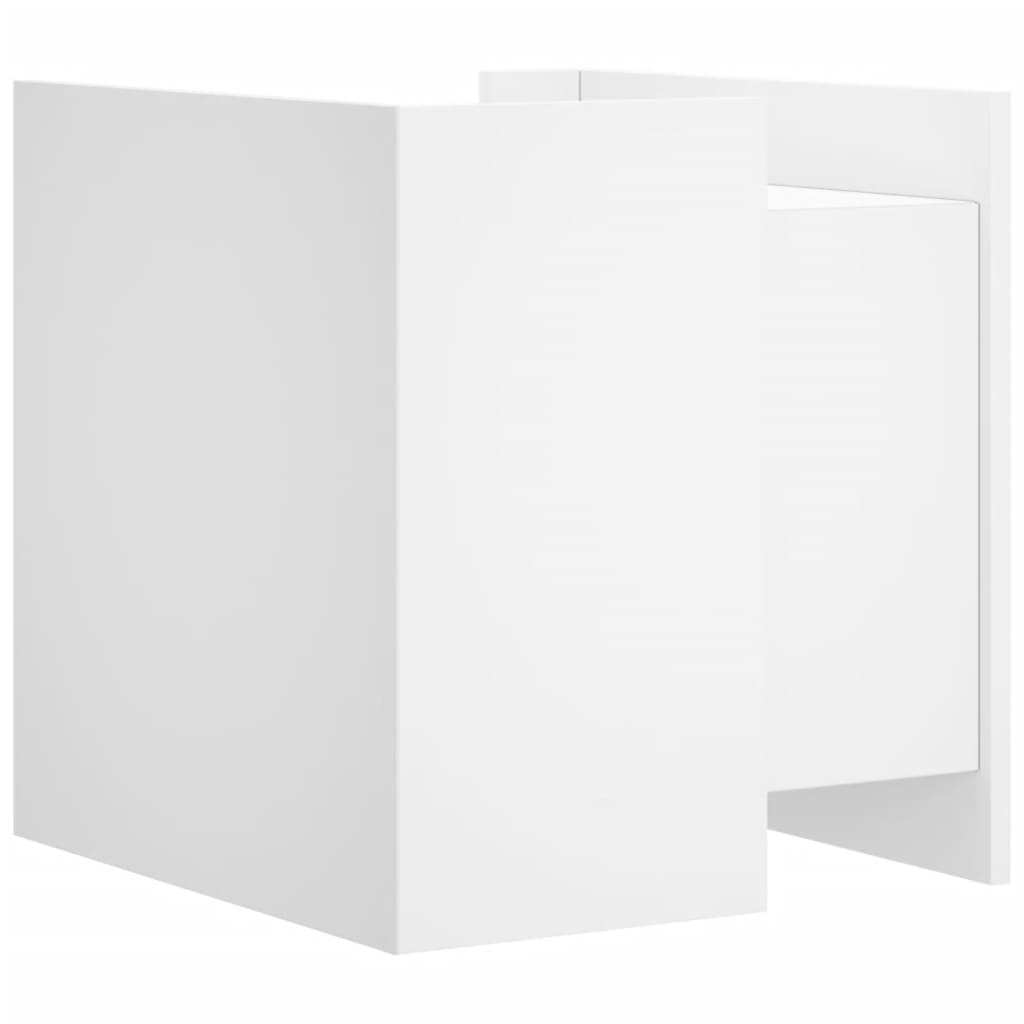 Mesita de noche madera de ingeniería blanco 45x50x50 cm - Imagen 6