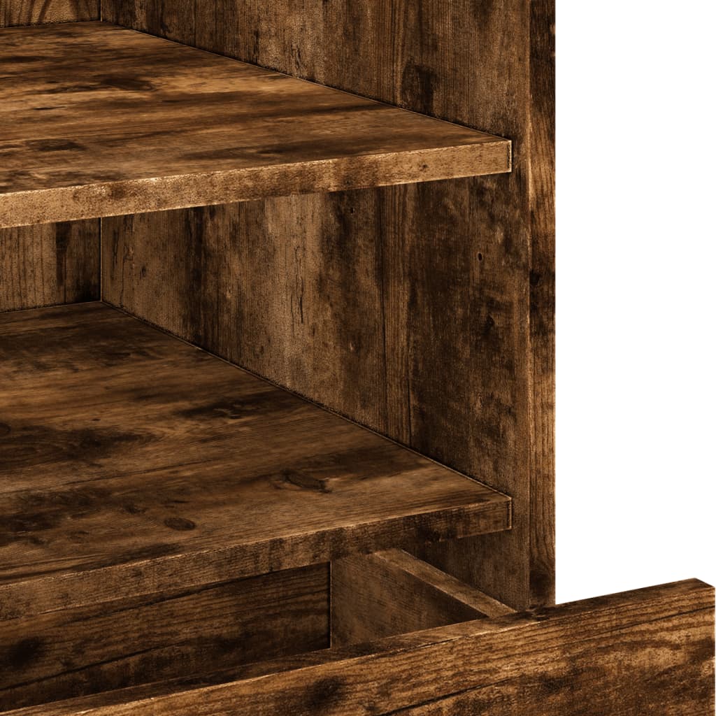 Mesita de noche madera de ingeniería roble ahumado 45x50x50 cm - Imagen 9