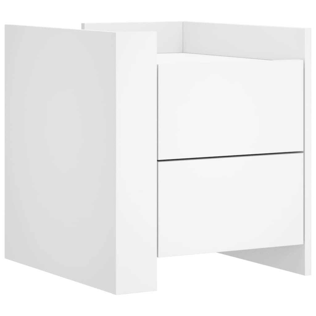 Mesita de noche madera de ingeniería blanco 45x50x50 cm - Imagen 2