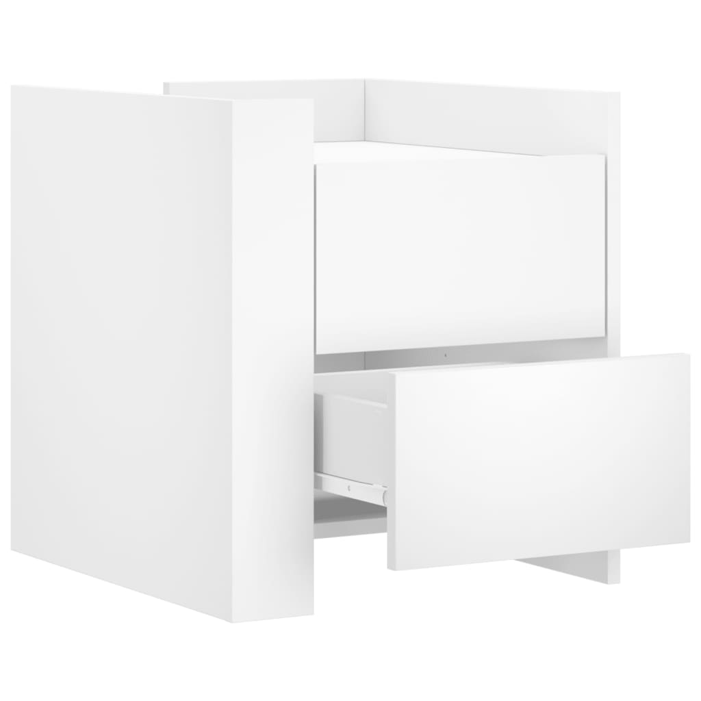 Mesita de noche madera de ingeniería blanco 45x50x50 cm - Imagen 7