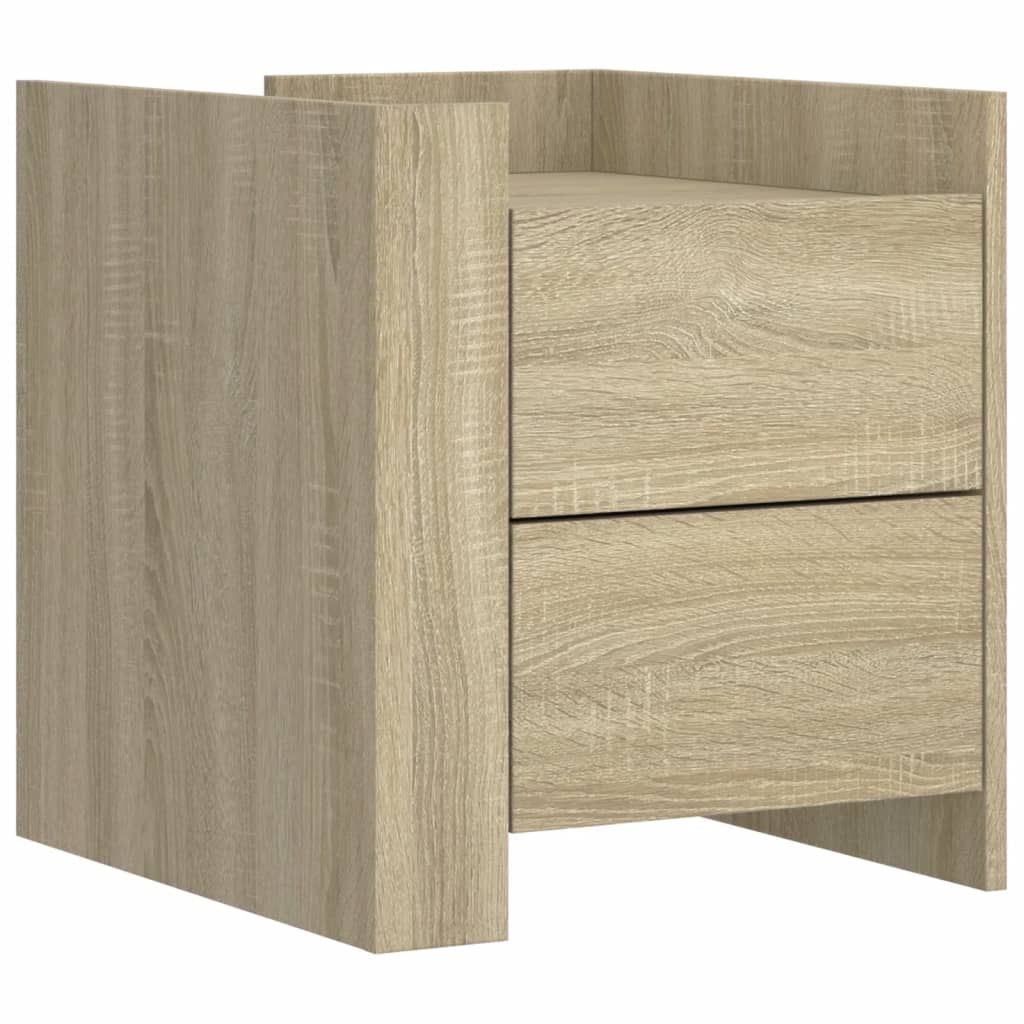Mesita de noche madera de ingeniería roble Sonoma 45x50x50 cm - Imagen 2