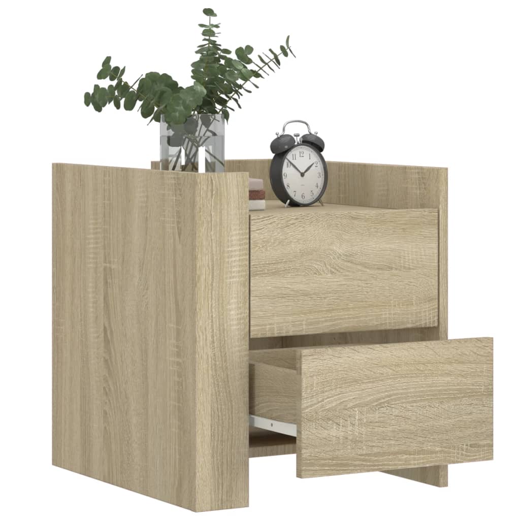 Mesita de noche madera de ingeniería roble Sonoma 45x50x50 cm - Imagen 3