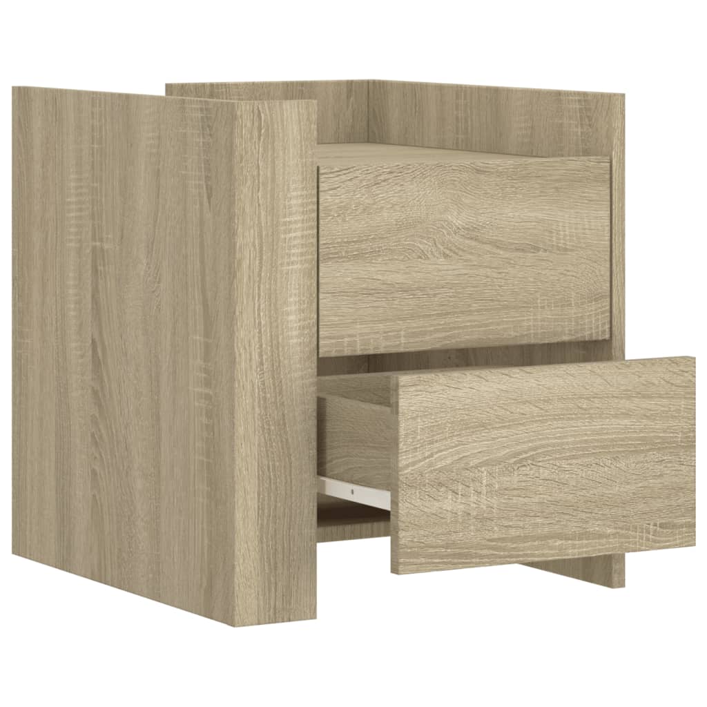 Mesita de noche madera de ingeniería roble Sonoma 45x50x50 cm - Imagen 7