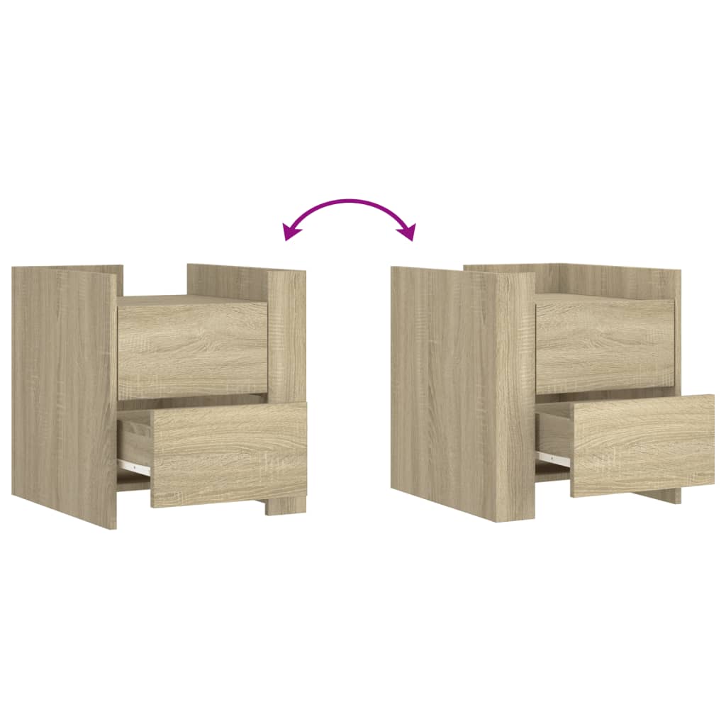 Mesita de noche madera de ingeniería roble Sonoma 45x50x50 cm - Imagen 8