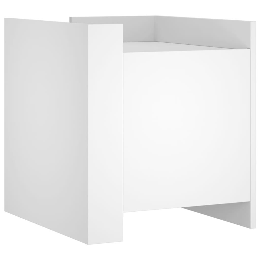 Mesita de noche madera de ingeniería blanco 45x50x50 cm - Imagen 2