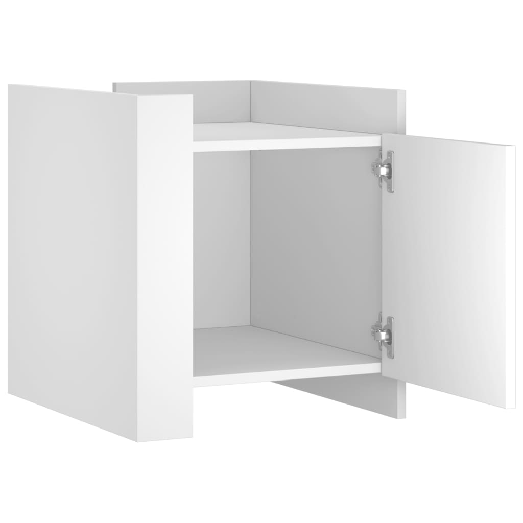 Mesita de noche madera de ingeniería blanco 45x50x50 cm - Imagen 7