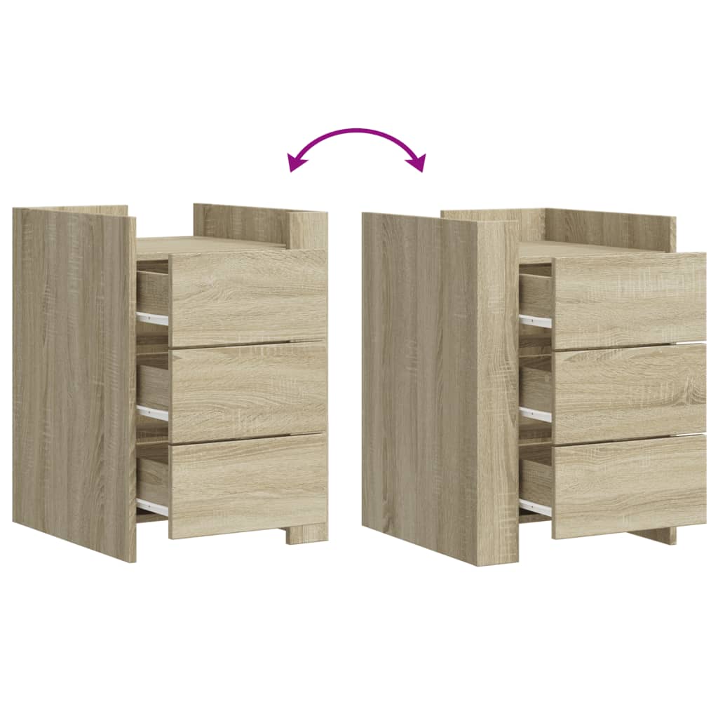 Mesita de noche madera de ingeniería roble Sonoma 45x50x65 cm - Imagen 7