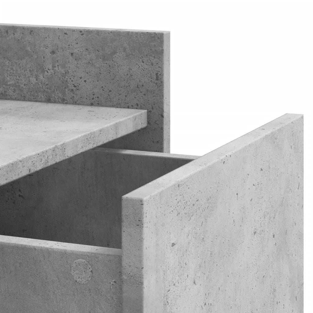 Mesita de noche madera de ingeniería gris hormigón 45x50x65 cm - Imagen 8