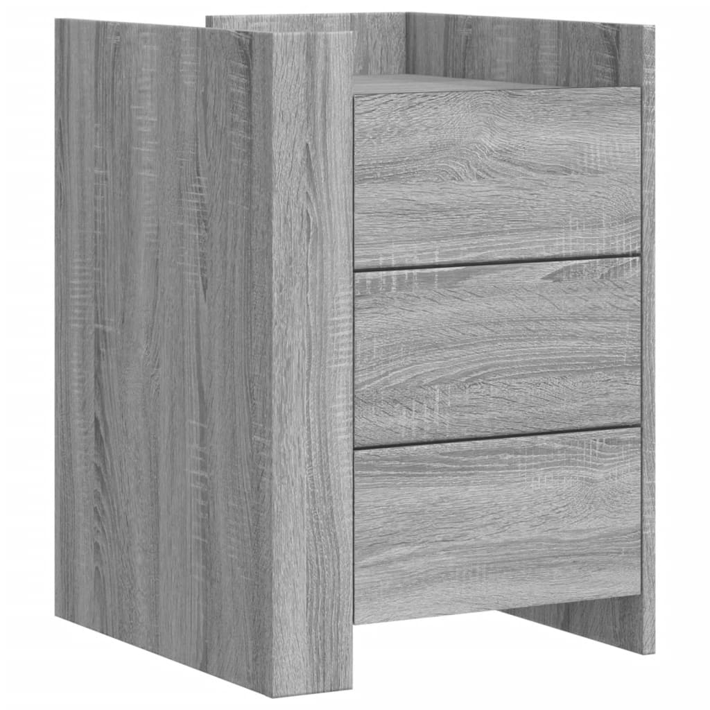 Mesita de noche madera de ingeniería gris Sonoma 45x50x65 cm - Imagen 2